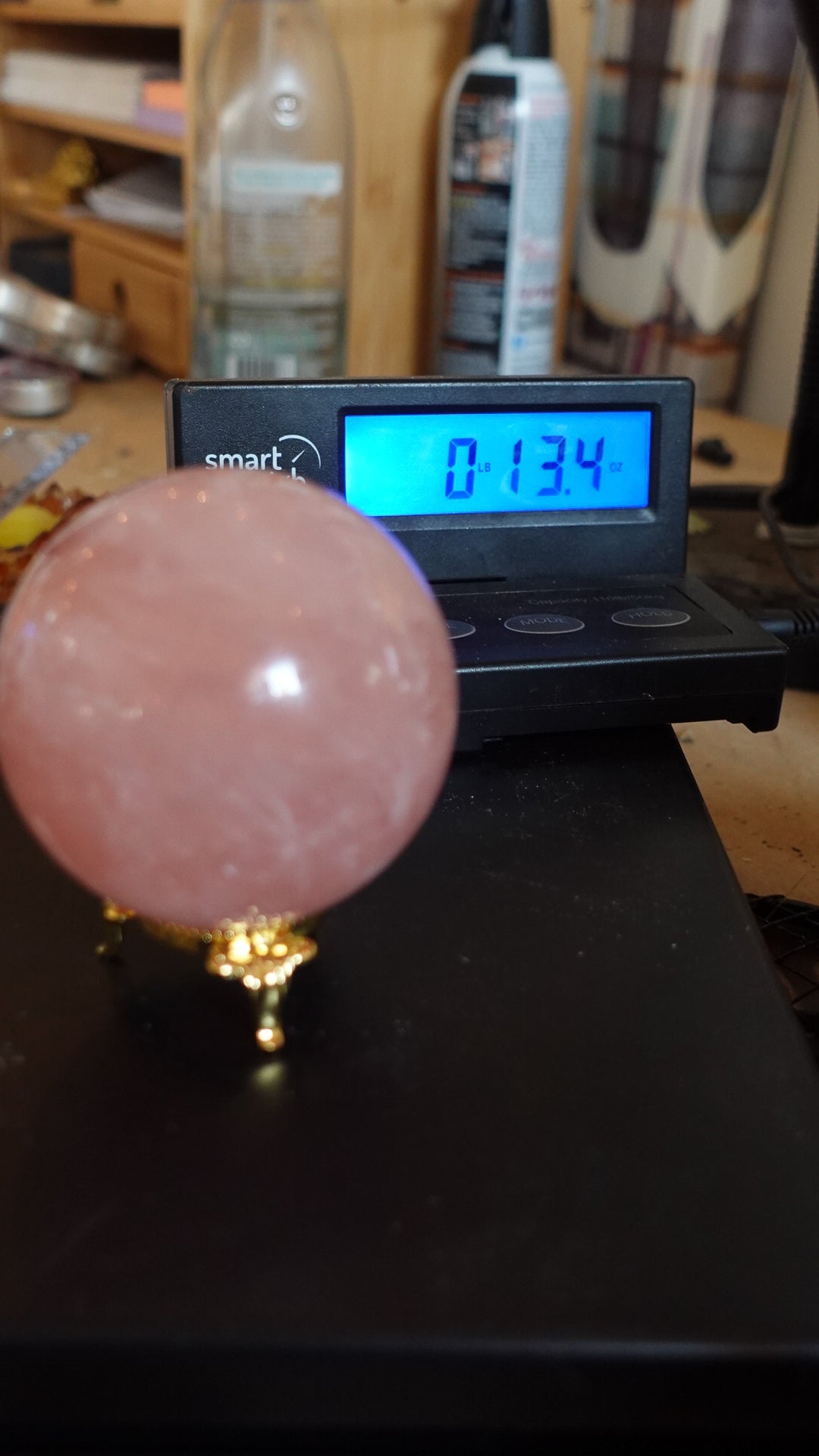 pink rose quartz sphere | pury gems