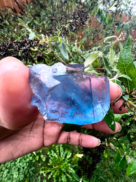 Blue Fluorite Crystal Mineral