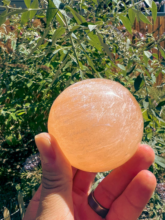 One 47mm Orange Calcite Crystal Sphere