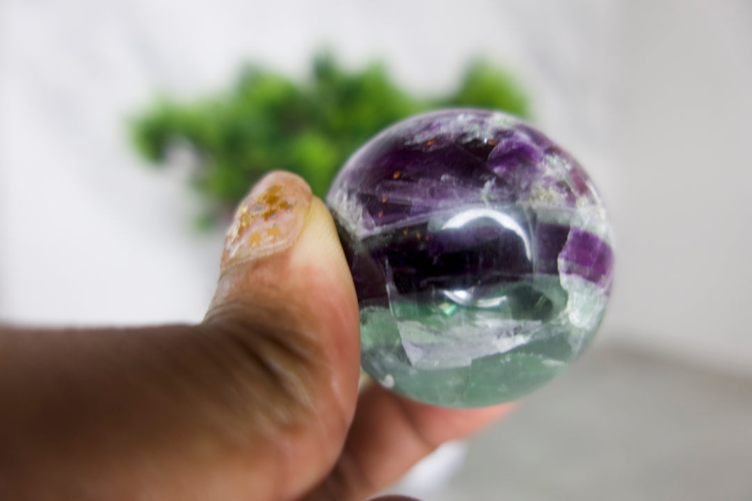 snowflake fluorite sphere