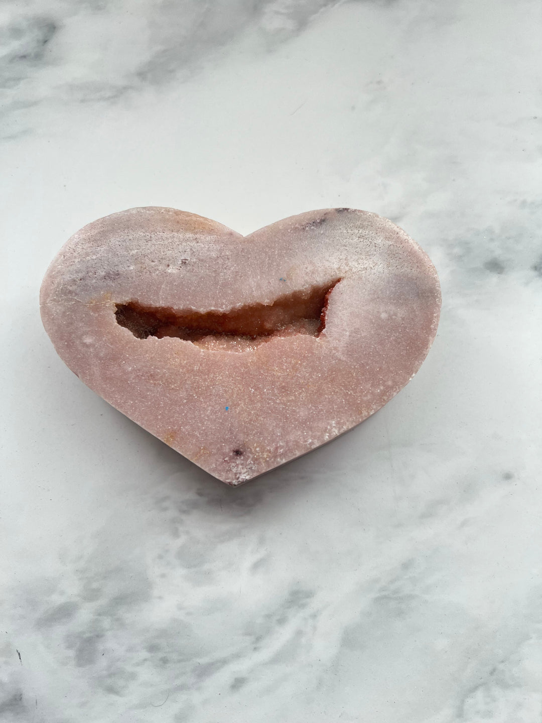 High-quality Druzy Pink Amethyst Heart Crystal, symbol of love and serenity