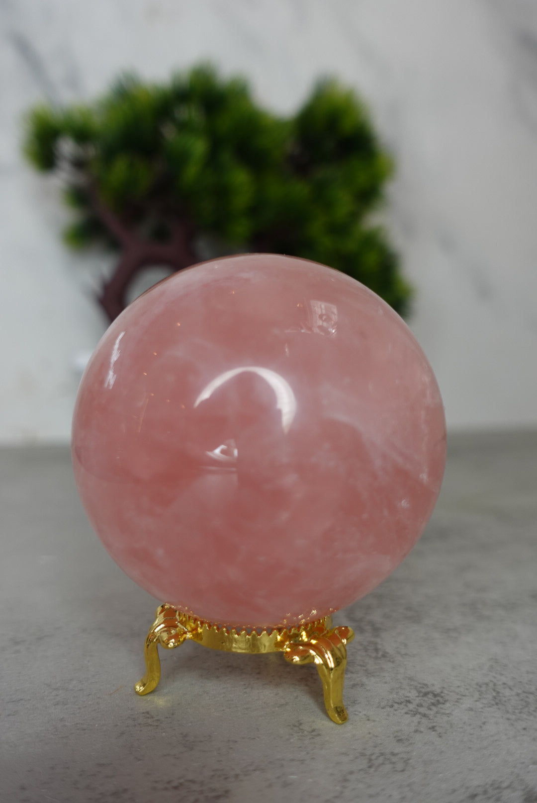 pink rose quartz sphere | pury gems