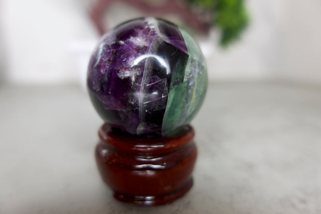 snowflake fluorite sphere