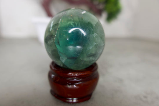 snowflake fluorite sphere