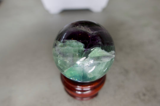 snowflake fluorite sphere