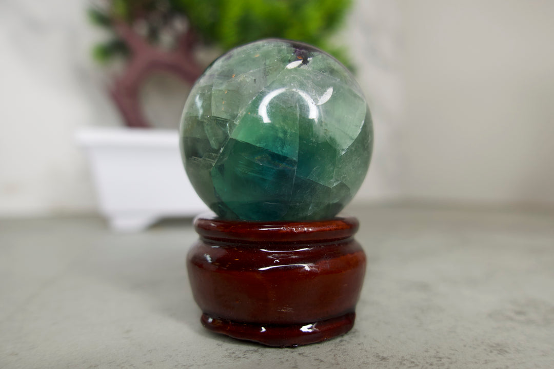 snowflake fluorite sphere