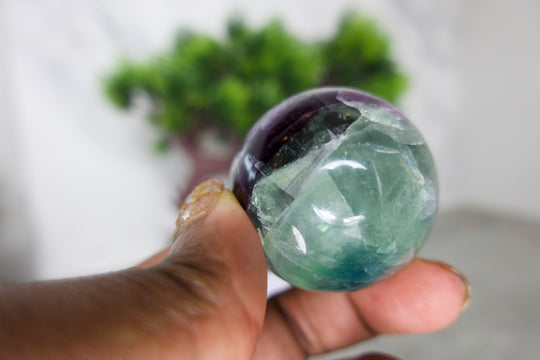 snowflake fluorite sphere