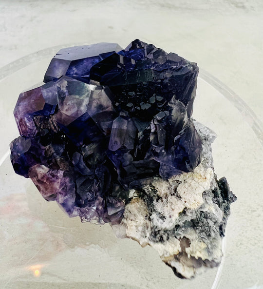 Dark Purple Tanzanite Fluorite on matrix